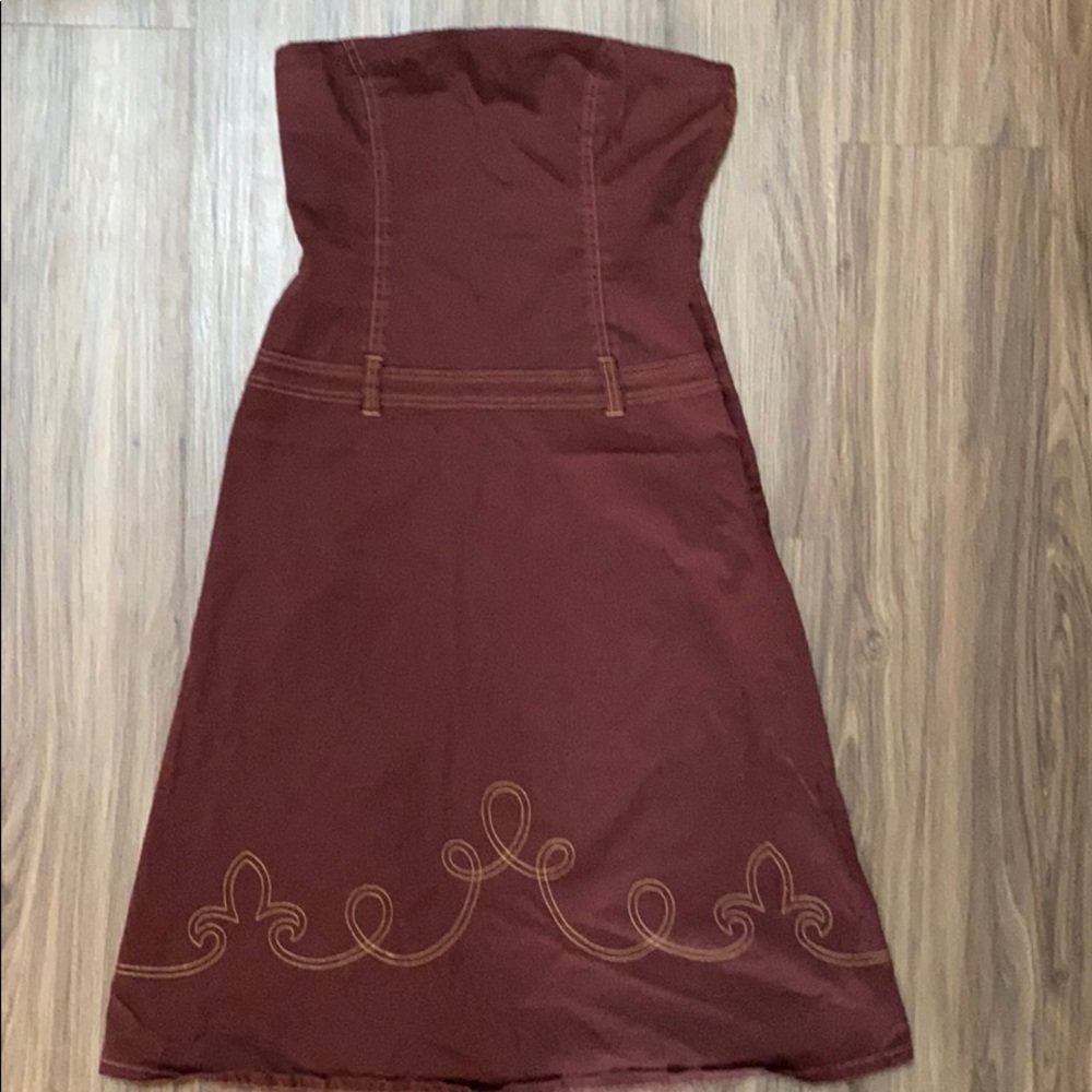 Strapless dress. Guess jeans. Size large.